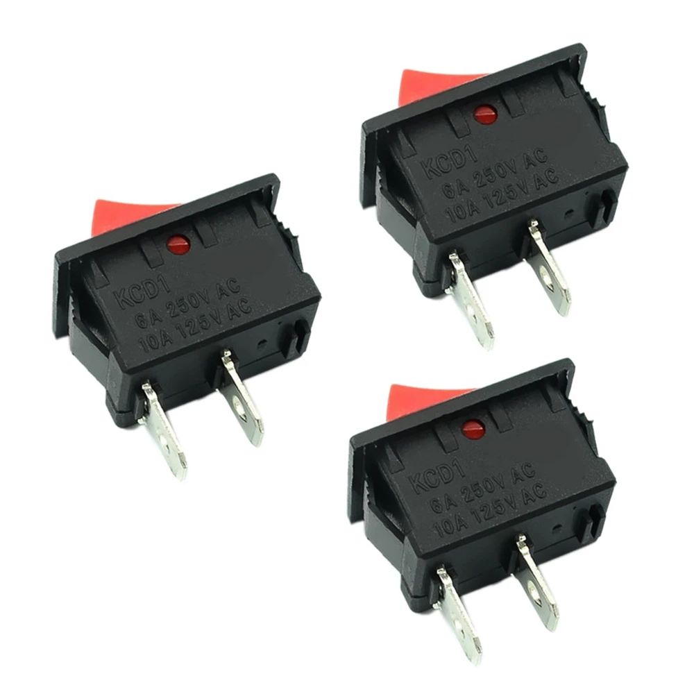 5PCS On-Off KCD11 2Pin 2P Black Car Rocker Switch 3A 250V 6A 125V AC Button KCD1-11 10X15 10X15 KCD117