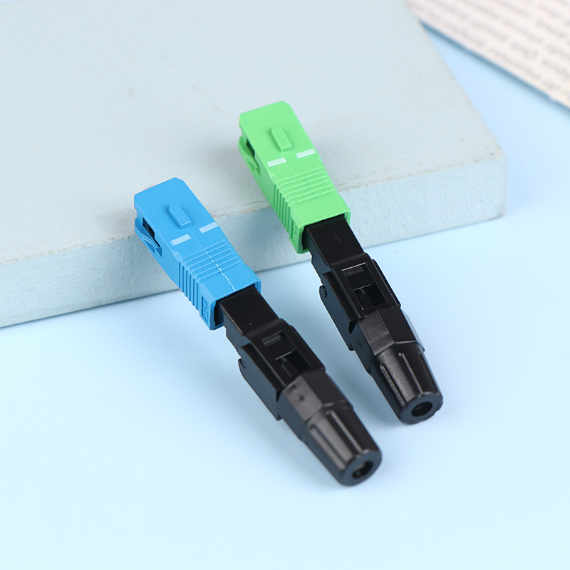Ftth sc apc conector de fibra óptica, conector rápido monomodo, ferramenta de montagem rápida, 5 pcs/set