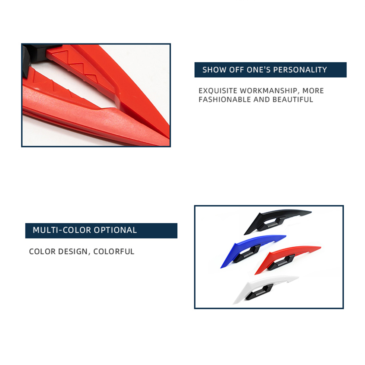 1 Pair Motorcycle Side Wings Aerodynamic Dynamic Spoiler Wings Body Trim Sticker Fairing Air Deflectors Exterior Accessories