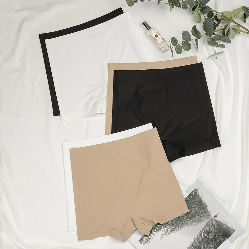 Novo design senhoras sem costura gelo seda sólida biker shorts boxer leggings curtos esportes calças de yoga shorts femininos calcinha t1584