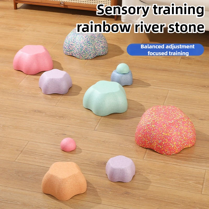 EPP Balance Stepping Rainbow Stone ของเล่นเด็กกีฬา Touch Sensory Integration การฝึกอบรมสัมผัส Sensing อุปกรณ์เกมกลางแจ้ง