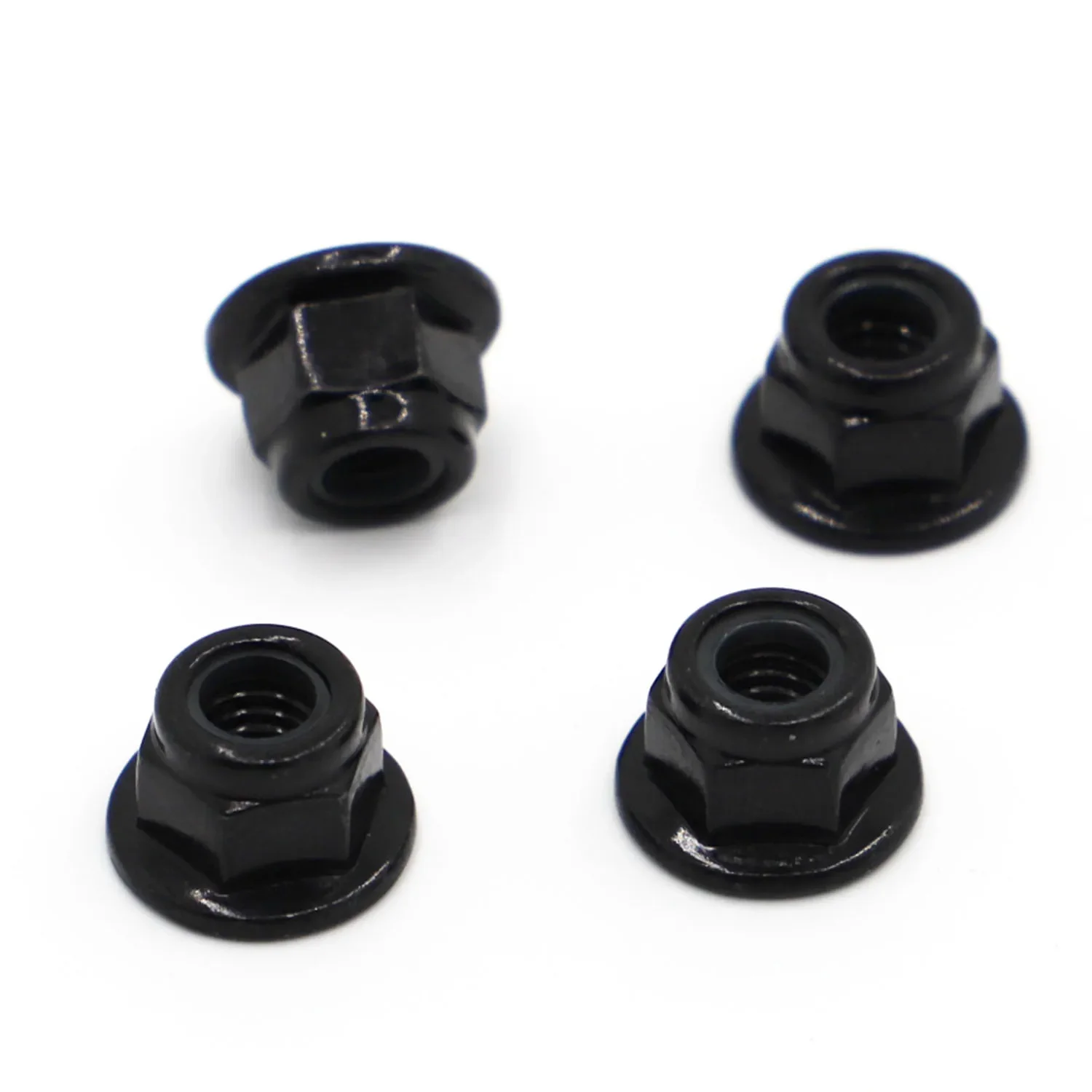 10 Chiếc M3 M4 M5 M6 M8 Đen Thép Carbon Lục Giác Bích Nylon Lắp Khóa Đai Ốc Tự Khóa Nylock locknut
