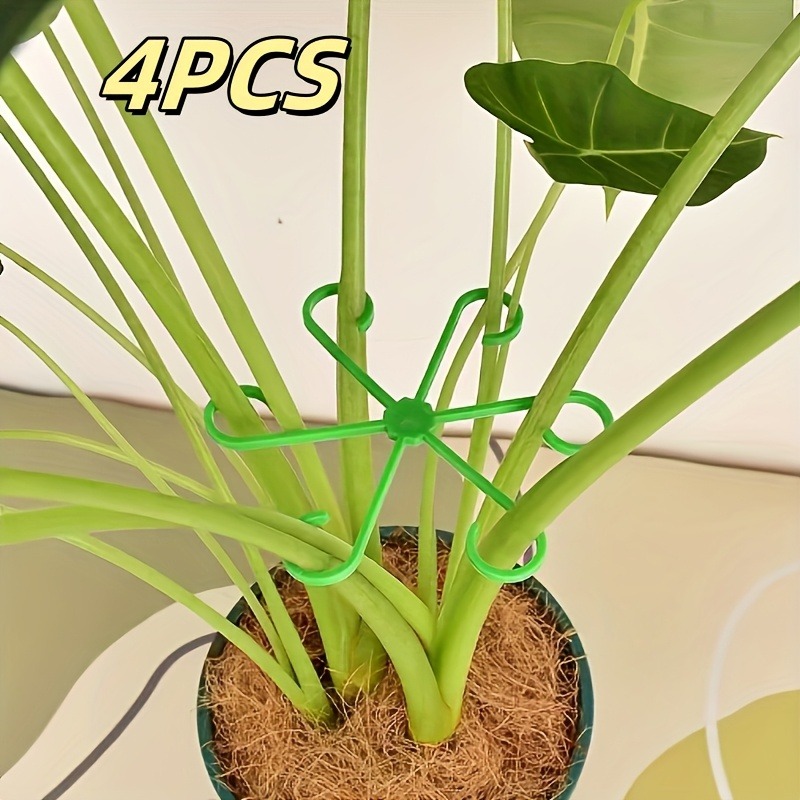 4Pcs Plant Anti-Toppling Support Pole Green Plant Fixator Flower Hydroponic Folding Fixed Support Plant Stand Garden Accessories
