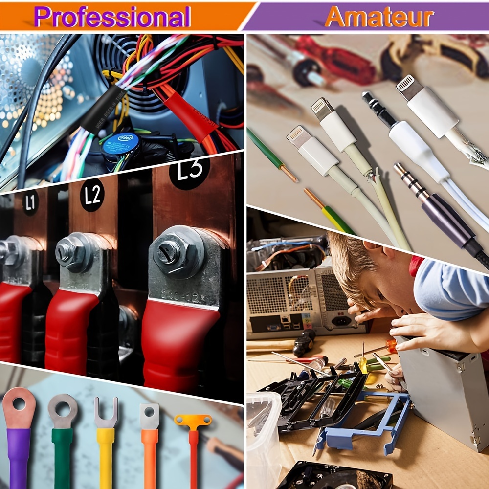 127 pezzi di tubi termorestringenti neri rossi 2:1 assortimento di tubi in poliolefina per auto, kit di cavi avvolgenti