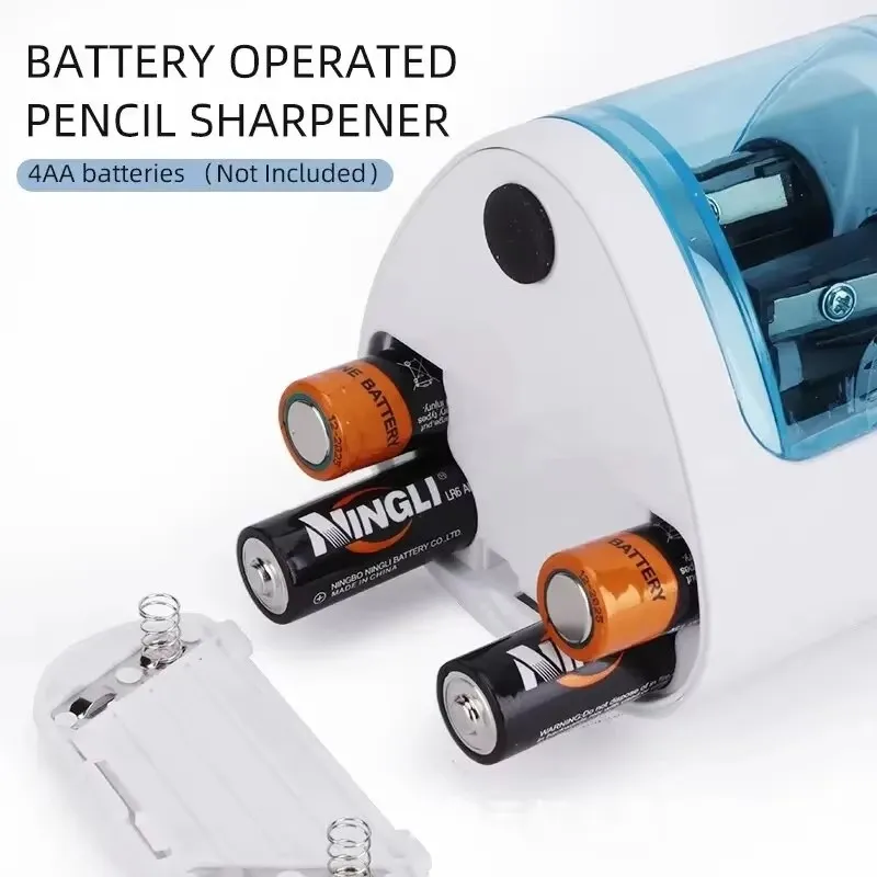 Tenwin 1pc apontador de lápis elétrico de furo duplo, apontador de lápis, conveniente, rápido e fácil de afiar, adequado para lápis de 6-12mm