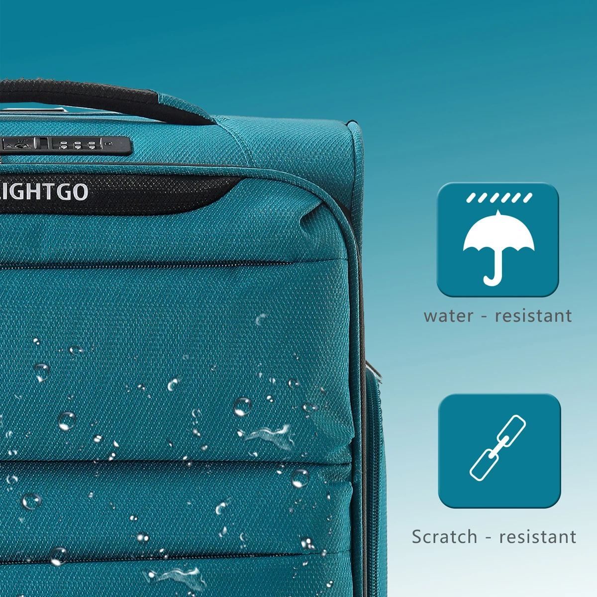 LightGo Ultraleichter, wasserdichter, erweiterbarer Koffer mit großem Fassungsvermögen, 8-Rad-Silent-Spinner, modisches Check-in-Gepäck