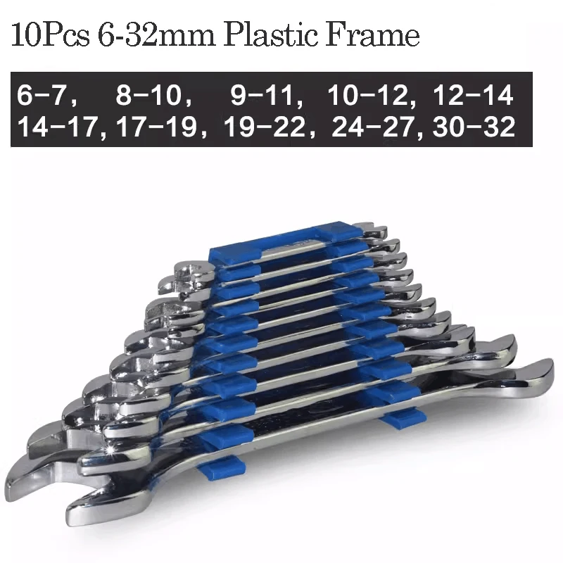 Llave de doble extremo abierto de 5,5-46mm, herramientas manuales, juego de llaves combinadas, llave hexagonal para tuercas hexagonales, herramienta de reparación de automóviles