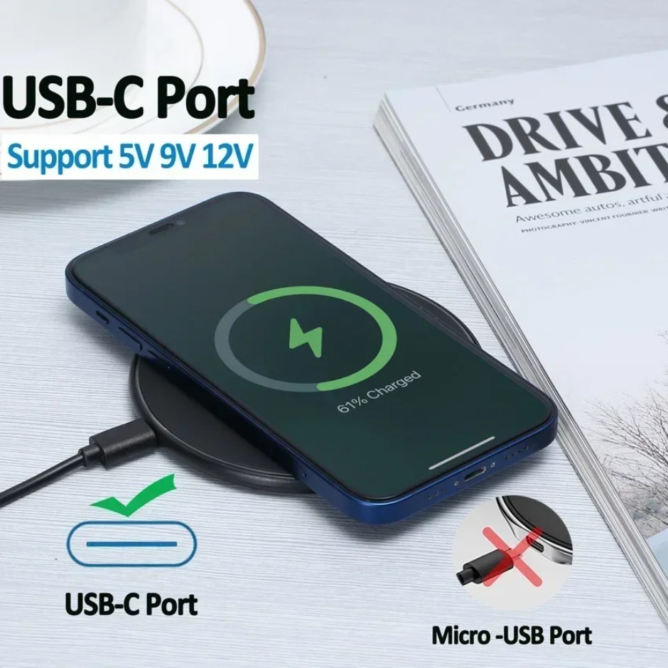 Induction Fast Charging Pad Dock Station For Samsung S23 S22 Xiaomi Huawei 2 in 1 Wireless Charger For iPhone 12-16 Pro Max