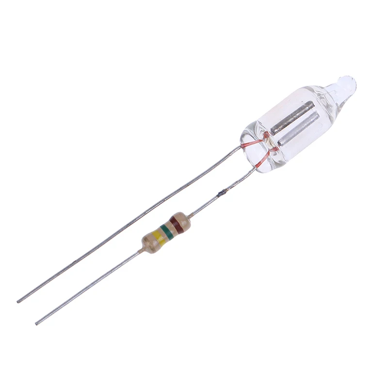 20PCS Neon Indicator Lamps With Resistance Connected To  220V 4.2*0.5cm Neon Glow Lamp Mains Indicator-Red Light