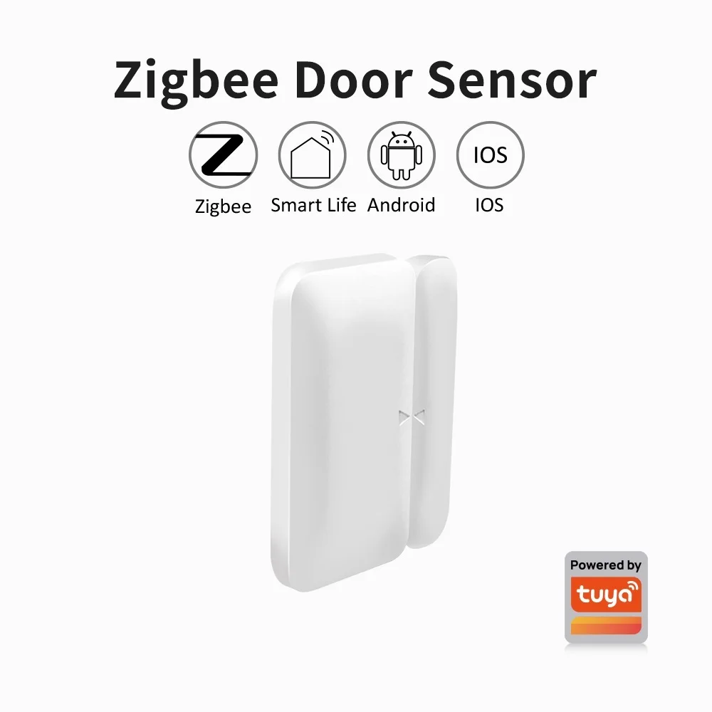 Беспроводной датчик двери и окон Tuya Zigbee, мини-умный дом, беспроводной детектор дверей, система сигнализации открытой и закрытой двери для Alexa
