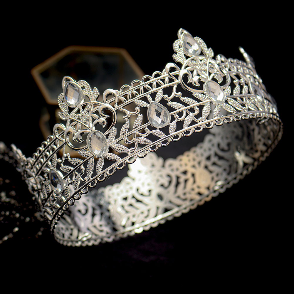 รอบงานแต่งงาน King Tiara Headpiece สําหรับผู้ชาย Rhinestone Royal Crown เครื่องประดับผมโอกาสสําคัญเครื่องประดับอุปกรณ์เสริม