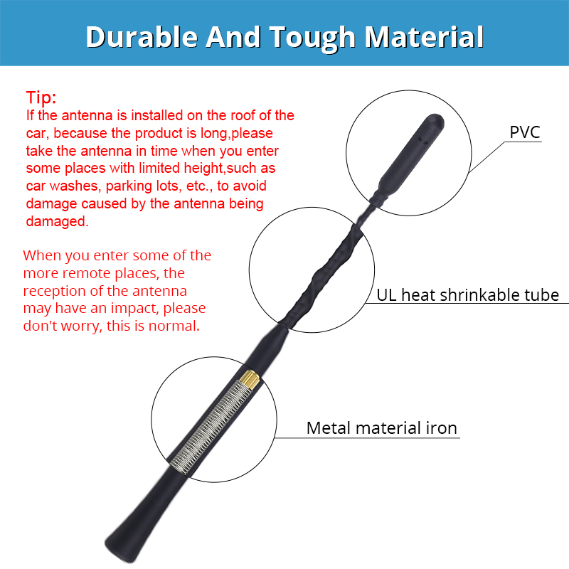 9/11/16 インチ車のルーフマウントマストアンテナユニバーサルステレオラジオ FM AM 信号空中増幅アンテナマストホイップ VW トヨタ