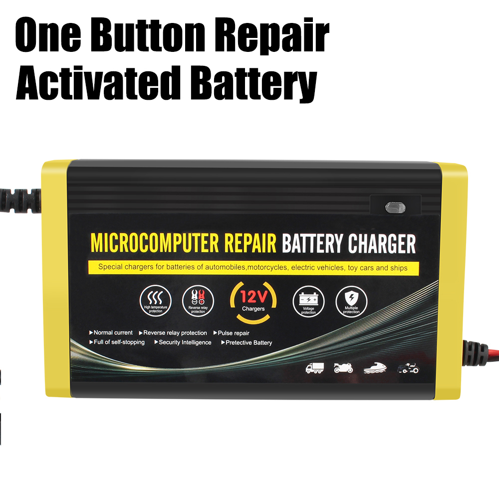 急速充電スマートトラックオートバイ車の充電器 12V 6A 電源パルス修理車の自動車バッテリー充電器ウェットドライ鉛酸ゲル充電器