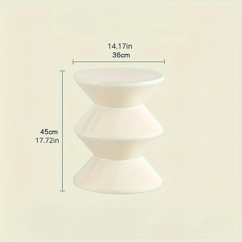 Versatile Plastic Round Stool - Perfect for Shoe Changing, Living Room & Office Use - Available in White or Black