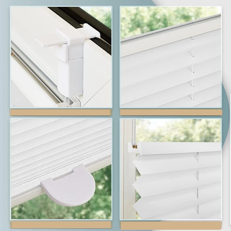 Pleated Blind - No Drilling Required - Pleated Blind with Klemmfix Brackets - Privacy Screen - Opaque Roller Blinds for Windows