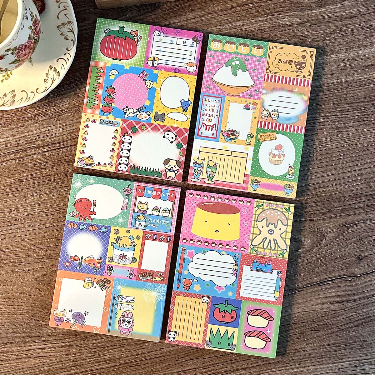 50 枚かわいいデコメモパッド装飾ノートノートかわいい紙素材スクラップブック用品芸術 Diy ジャーナルプランナー