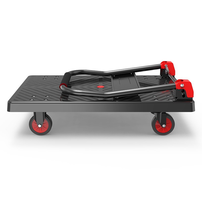 Trolley Folding Pull Goods Small Pull Truck Warehouse Trailer Portable Four Wheel Silent Handling Flat Truck