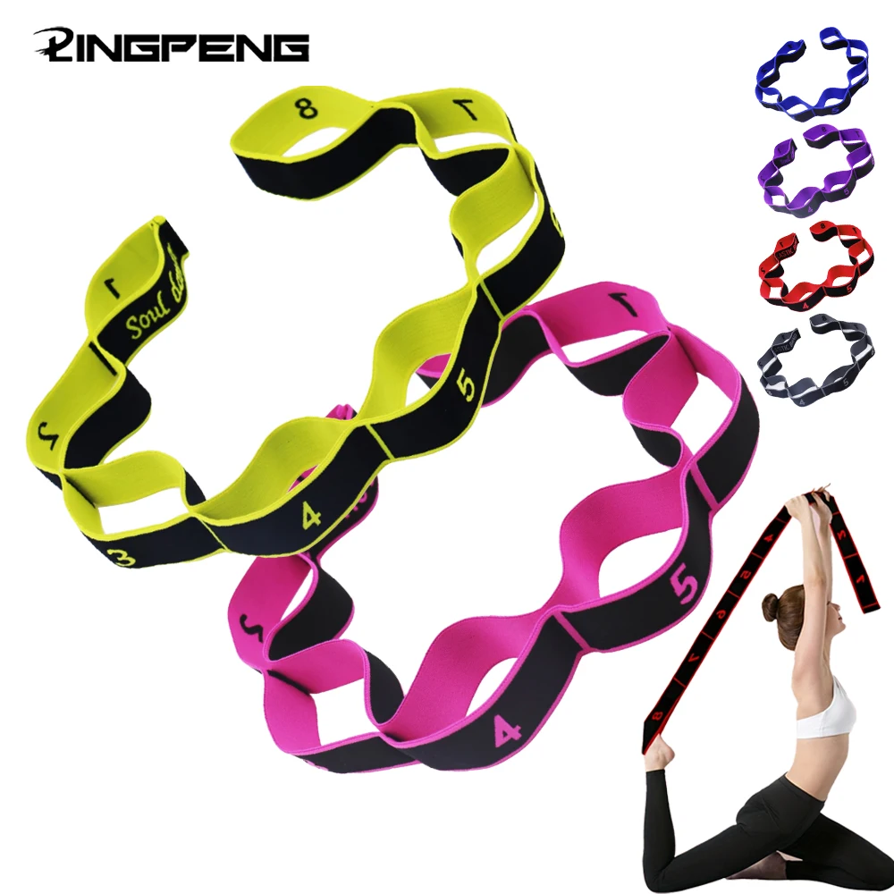 Fascia di resistenza per danza stile 8 sezioni Yoga Stretching Pilates Fitness Elasticità digitale Cintura di tensione per allenamento elasticizzato