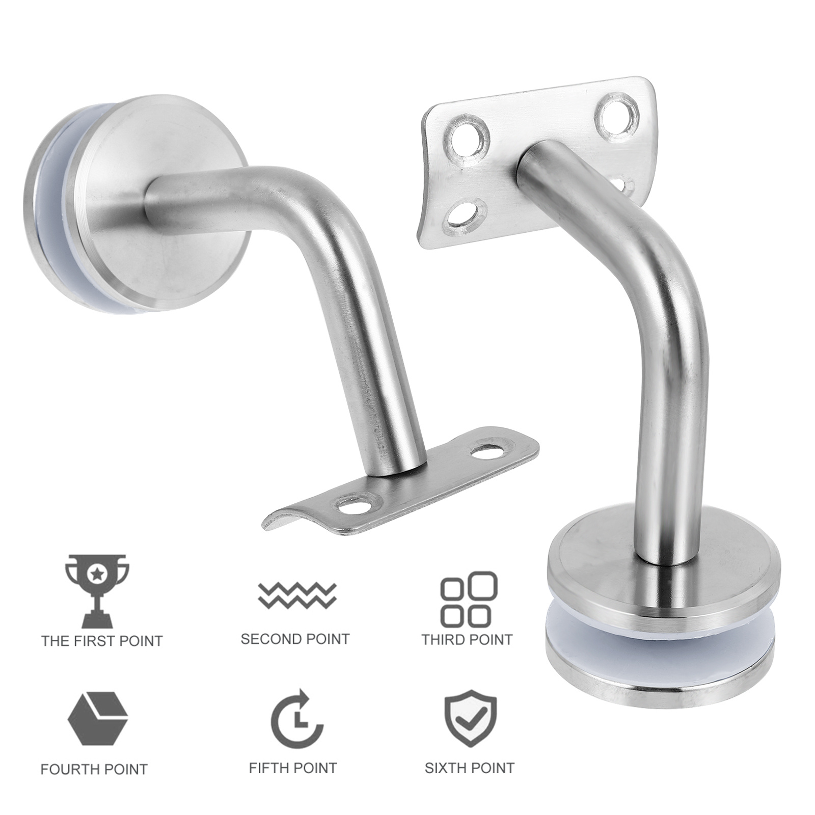 Glasklemme aus Edelstahl, 8–16 cm, dicke Halterung, Treppengeländer-Unterstützung, einfache Installation, lange Verbesserung
