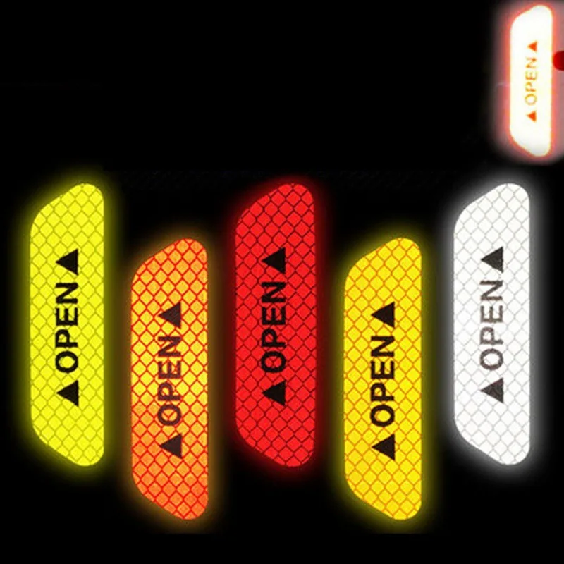 4 Cái/bộ Miếng Dán Cửa Xe Hơi An Toàn Đa Năng Cảnh Báo Mark Mở Phản Quang Cao Cấp Băng Tự Động Bên Ngoài Xe Máy Mũ Nón Bảo Hiểm Xe Đạp Miếng Dán