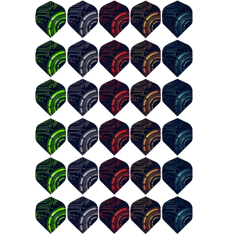 30Pcs/Set Standard Dart Flights Professional Darts Accessories Kit PET Flight Durable Feather Replacement Tail Wing