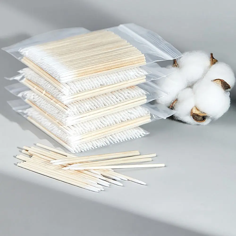 100 unids/bolsa herramientas de tatuaje cosmético hisopo de algodón desechable accesorios de maquillaje punta ultrapequeña palos de algodón sin pelusa Micro cepillos