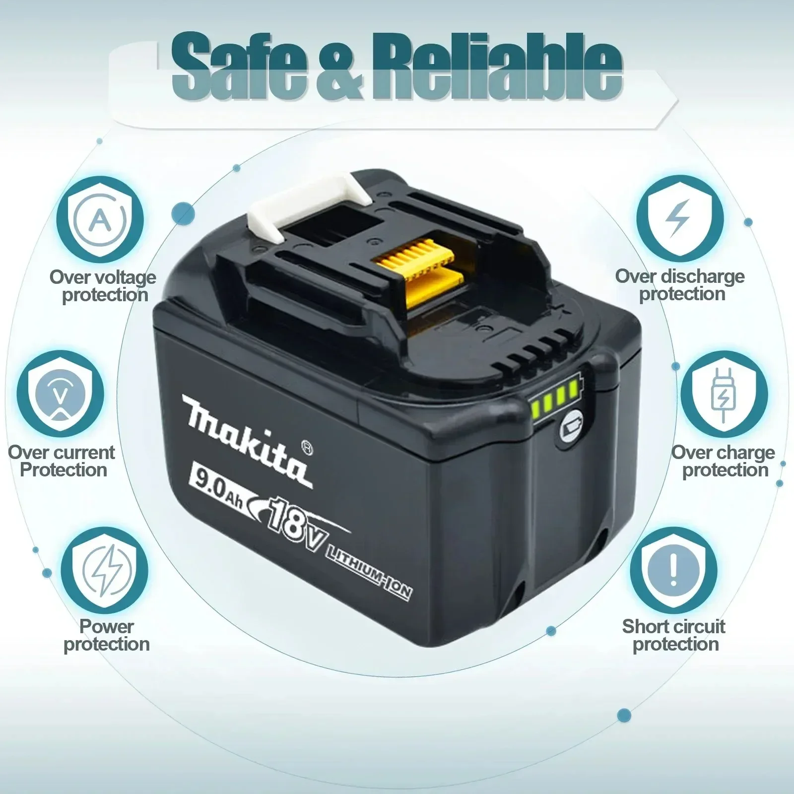 Оригинальное зарядное устройство Makita 18 В 9 Ач 9000 мАч с литий-ионным аккумулятором BL1860B BL1850 BL1830 BL1815 LXT400