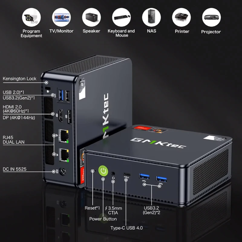 GMKtec M6 Mini PC AMD R5 6600H Computer a 6 core a 12 thread 16 GB DDR5 512 GB PCIe 3.0 SSD WiFi 6 BT5.2 Mini PC Computer desktop
