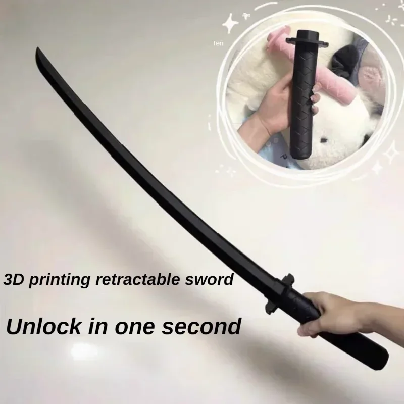 4PCS NEW 3D Gravity Knife Retractable Katana Portable Decompression Creative Retractable Samurai Sword Toy Gifts Photo Props