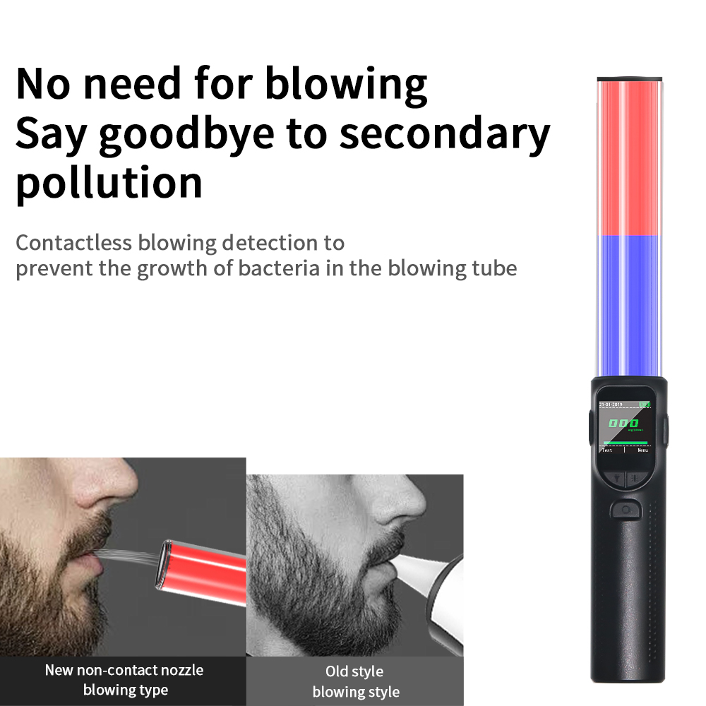 YSW-S6เซมิคอนดักเตอร์เซ็นเซอร์กระพริบสีแดงและสีน้ำเงินเครื่องทดสอบแอลกอฮอล์ breathalyzer ด้วยการฉายรังสีแสงที่แรง