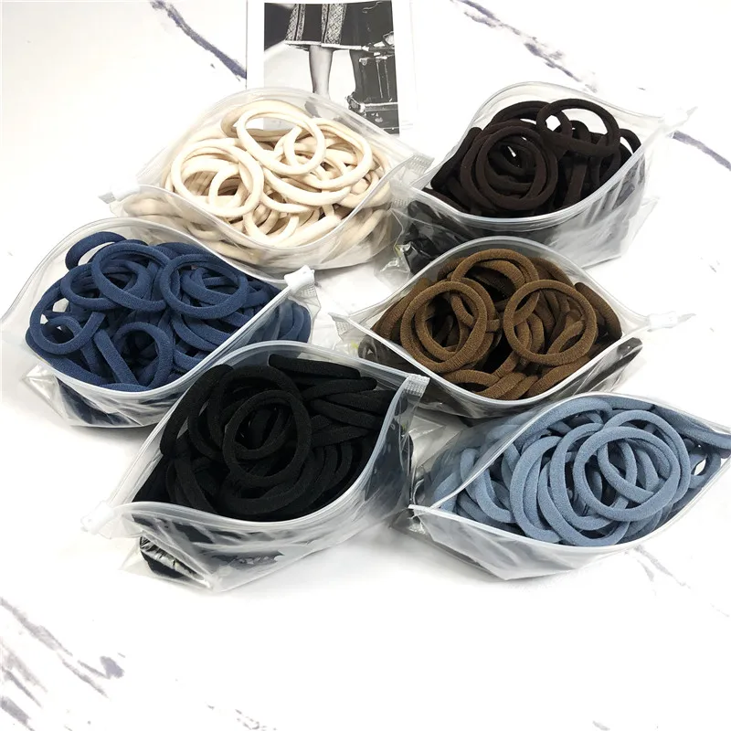 20/50 unids/set bandas para el cabello para mujer y niña, lazos básicos de goma para el cabello, cuerdas de 4cm, diadema elástica Simple, accesorios para el cabello, soporte para cola de caballo