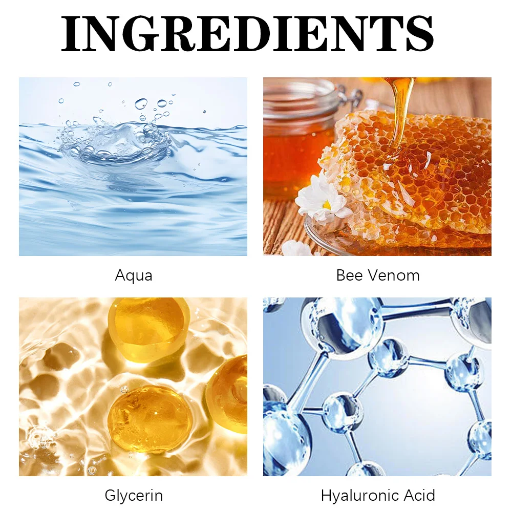 Creme para os olhos com veneno de abelha, creme para olheiras, remove bolsas para os olhos, ácido hialurônico, soro hidratante contra inchaço, cuidados com os olhos