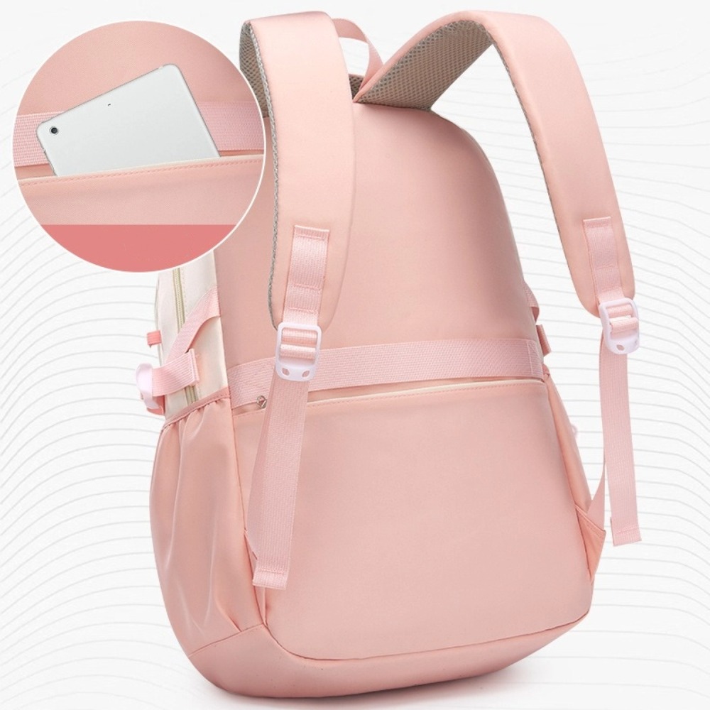Large Capacity School Bag Waterproof Stress Relief Shoulder Backpack Lightweight Double Strap Bag Junior And High School Girls