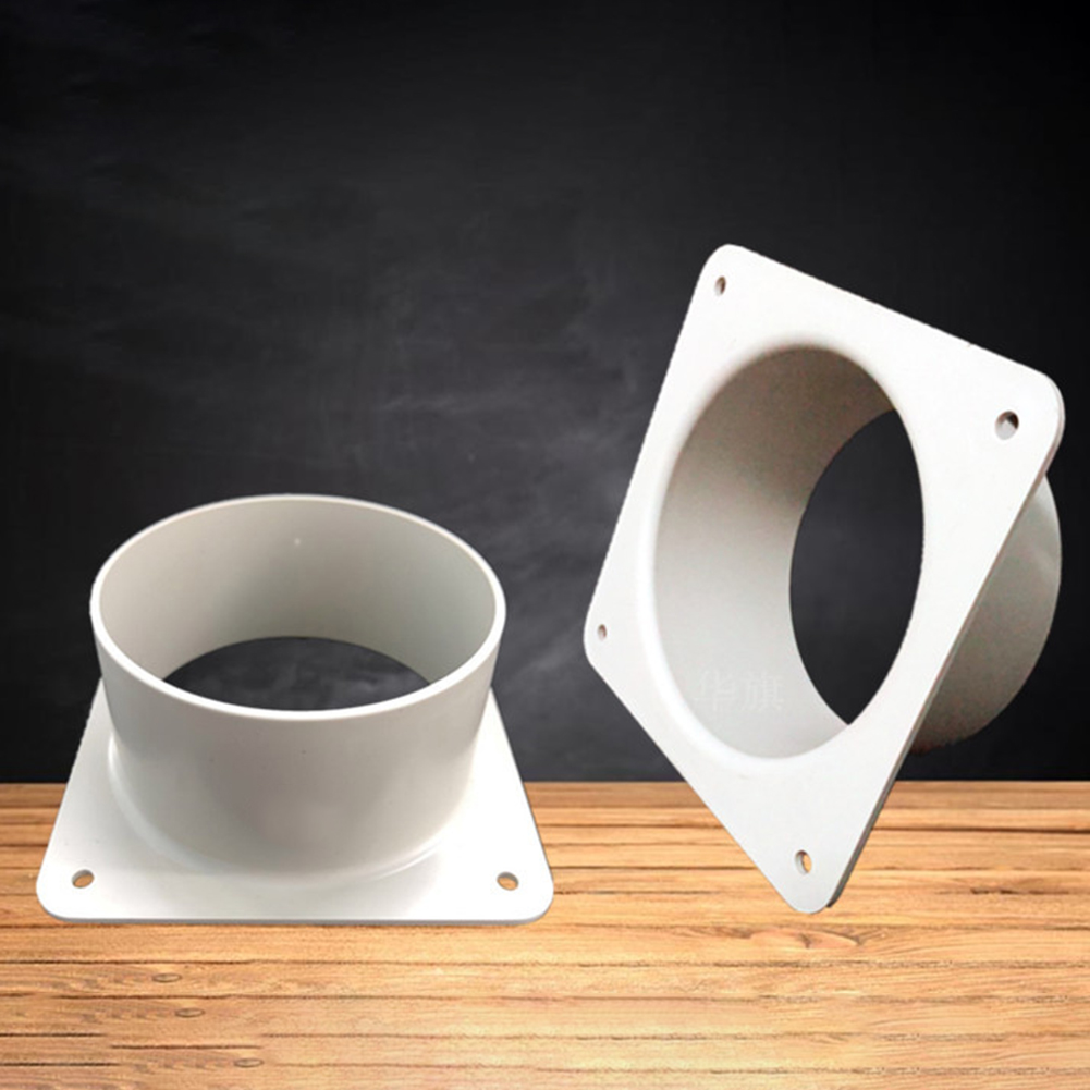 Conector de duto de ventilação de ar branco, flange, tubo de ventilação reto, ferramentas de duto inferior quadrado para duto de ventilação de ar, fácil instalação