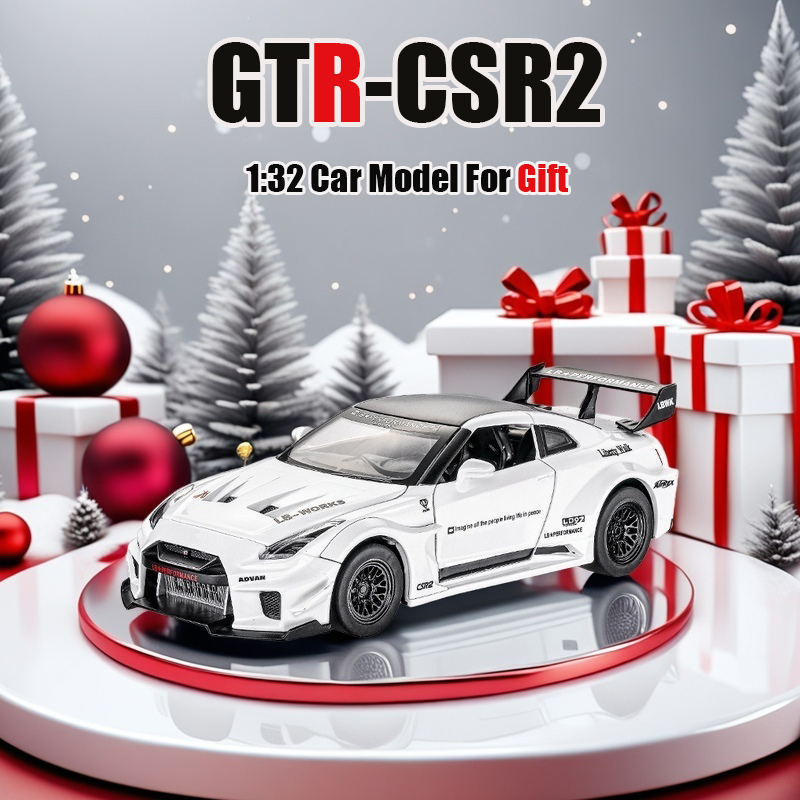1:32 Simulation GTR CSR2 Miniature Car Model Metal Diecasts & Toy Vehicles Alloy Decoration Education Toy Children Boy Toys Gift