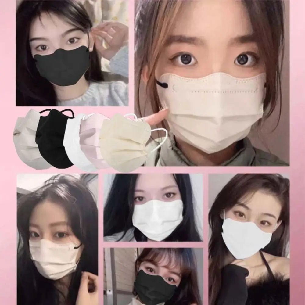 50 stuks 3-laags anti-stofmasker vlindervormig ontwerpmasker volwassen gezichtsmasker vrouwen vrouwelijke beschermende wegwerp gezichtsbedekking