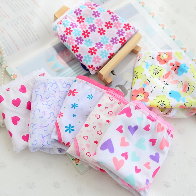 6 unids/lote de ropa interior para niños, bragas para niñas, pantalones cortos de algodón con estampado Floral para niños pequeños, bragas bonitas para chico, calzoncillos para niños