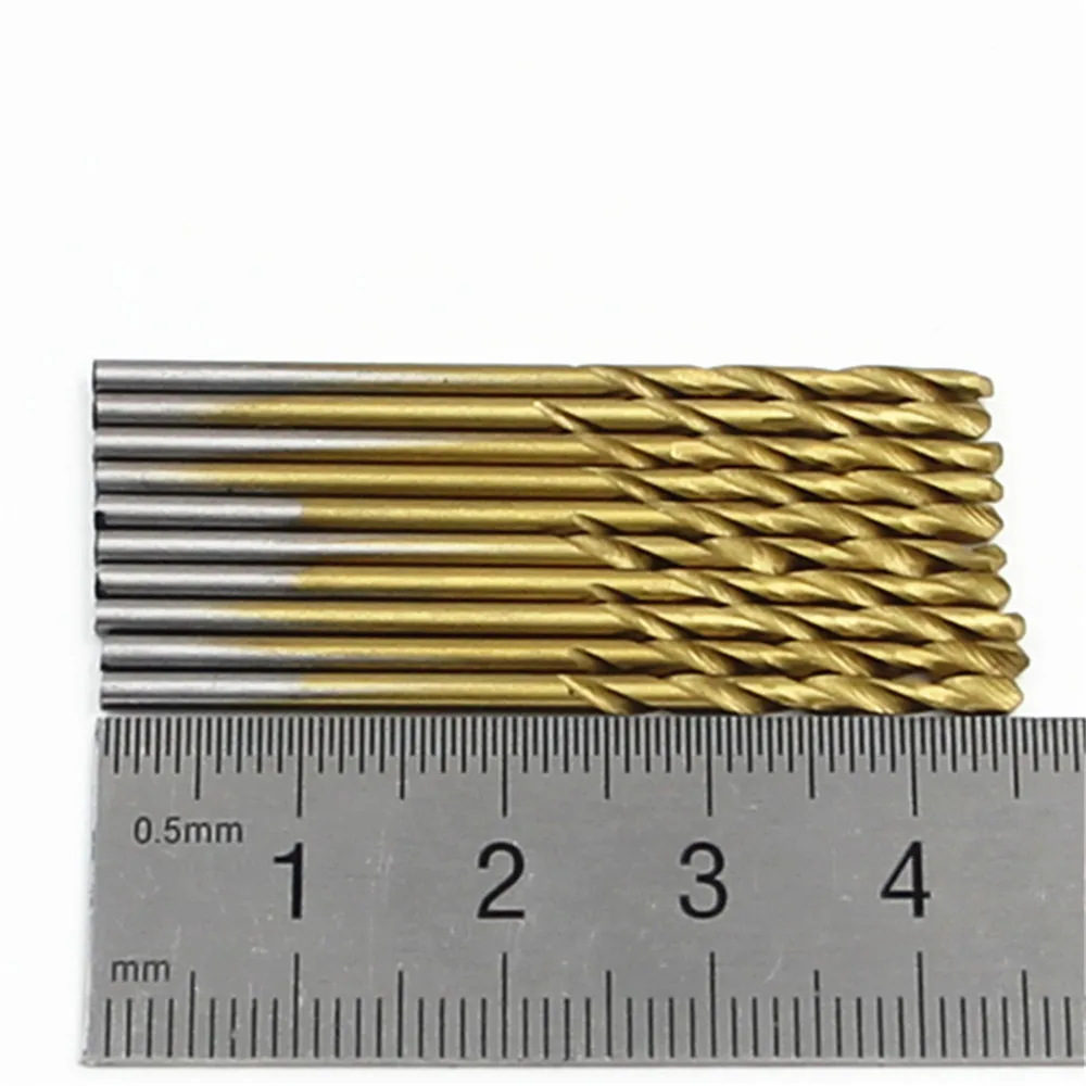 50pc titanium plated twist drill set 1-3mm small drill bit electric drill drilling set DIY woodworking drilling and opening tool