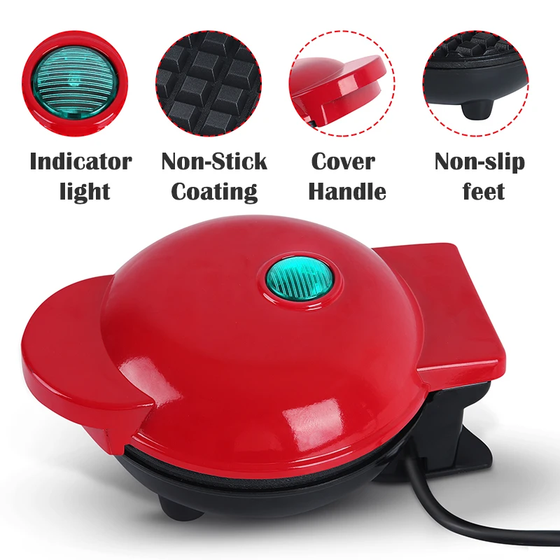 Điện Mini Bánh Quế Máy Làm Máy Nấu Ăn Nhà Bếp Tiện Dụng Cho Bé Ăn Sáng Tráng Miệng Nồi Đồ Dùng Мультипекарь Вафельница