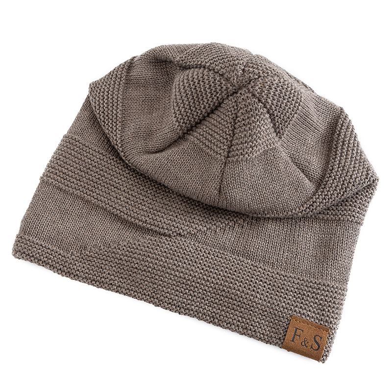 Nieuwe unisex slouchy winterhoeden Voeg bont gevoerde mannen en vrouwen toe Warme muts Casual Label Decor Winter gebreide mutsen
