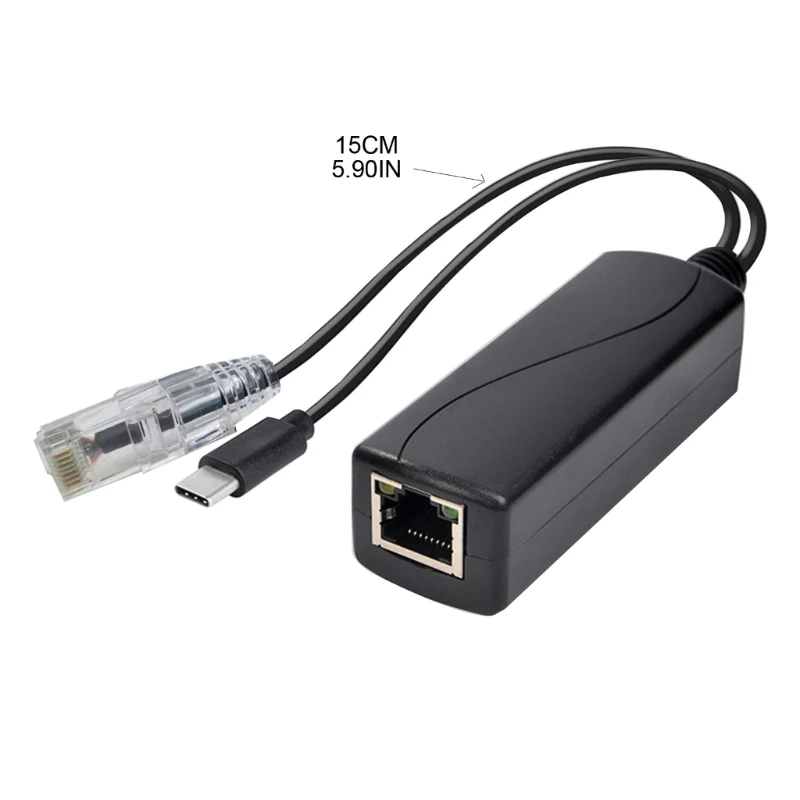 Divisor Gigabit PoE de 1000m, 48V A 5V, 2,4 A, TYPE-C/DC5521/enchufe de alimentación Micro USB, divisor de amplia aplicación