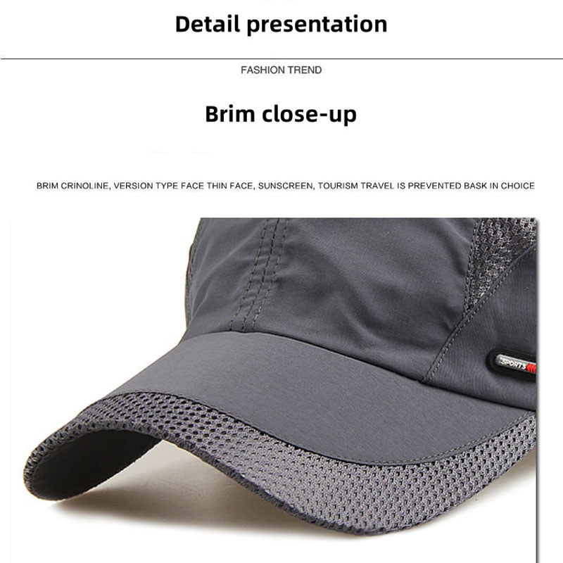 Quick Drying Unisex Baseball Cap Mesh Breathable Thin Sun Hat Adjustable Lightweight Dad Hats For Wome