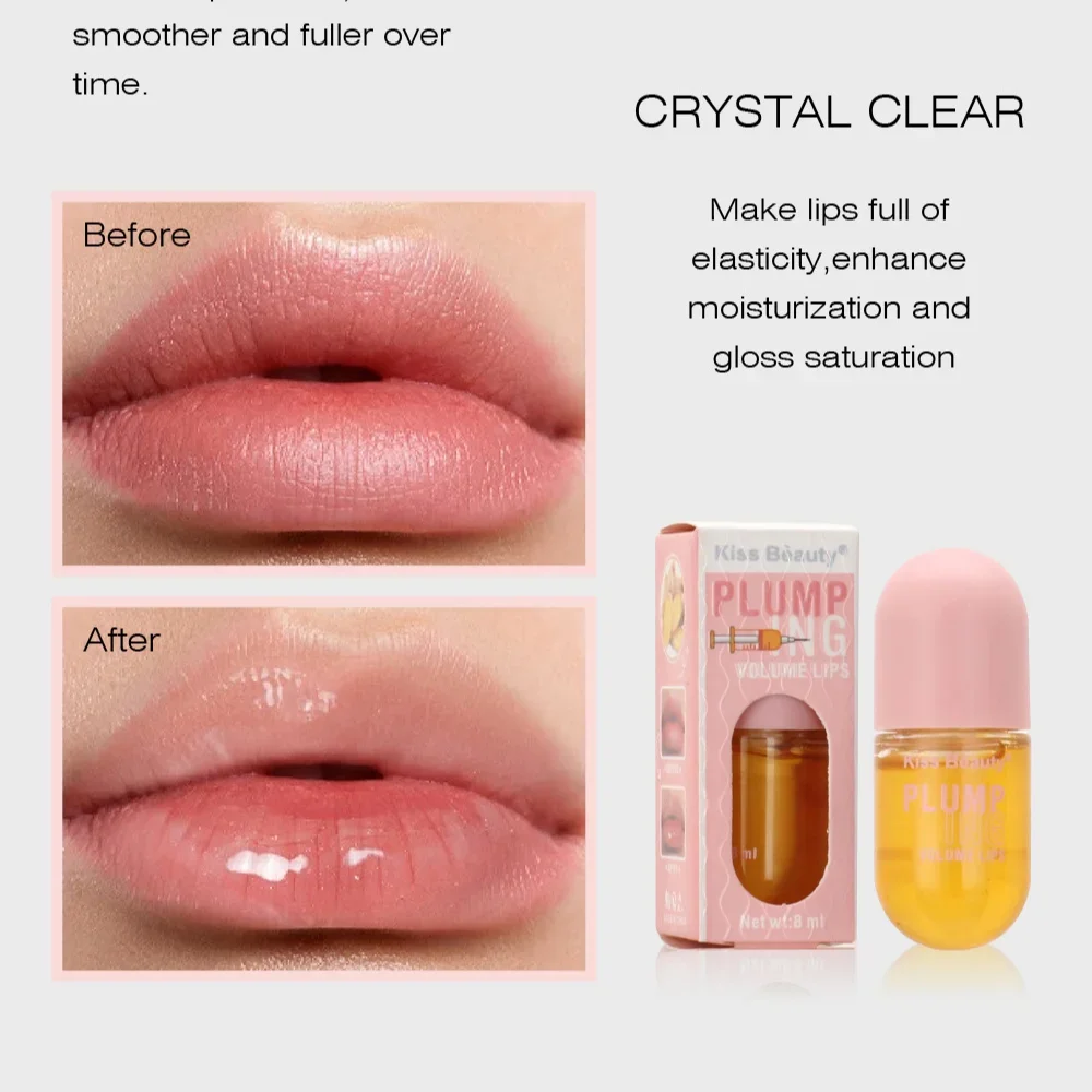 Aceite voluminizador de labios de larga duración, suero potenciador de volumen instantáneo, brillo de labios de colágeno, aumento de volumen cosmético Sexy