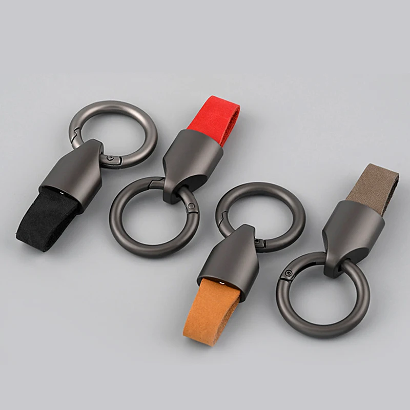 Porte-clés en cuir de vache pour femmes et hommes, boucle de ceinture, mousqueton, pendentif de voiture, anneaux, sac, cadeaux, nouvelle collection