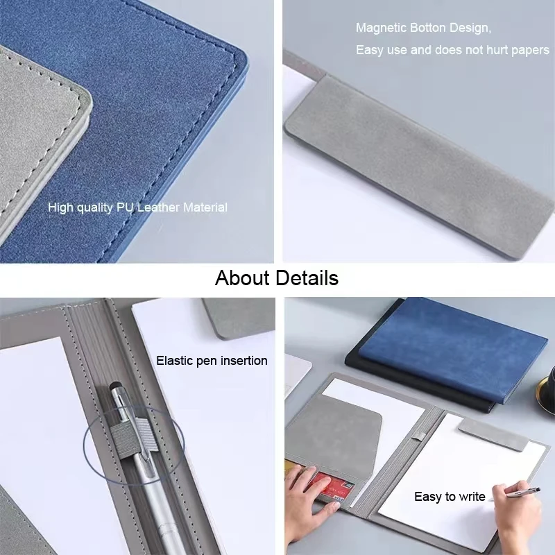 A4レザービジネスフォルダーpadfolioポートフォリオ、磁気クリップボード、会議フォルダー、ドキュメントファイルオーガナイザー、オフィス、12.9x9.6"