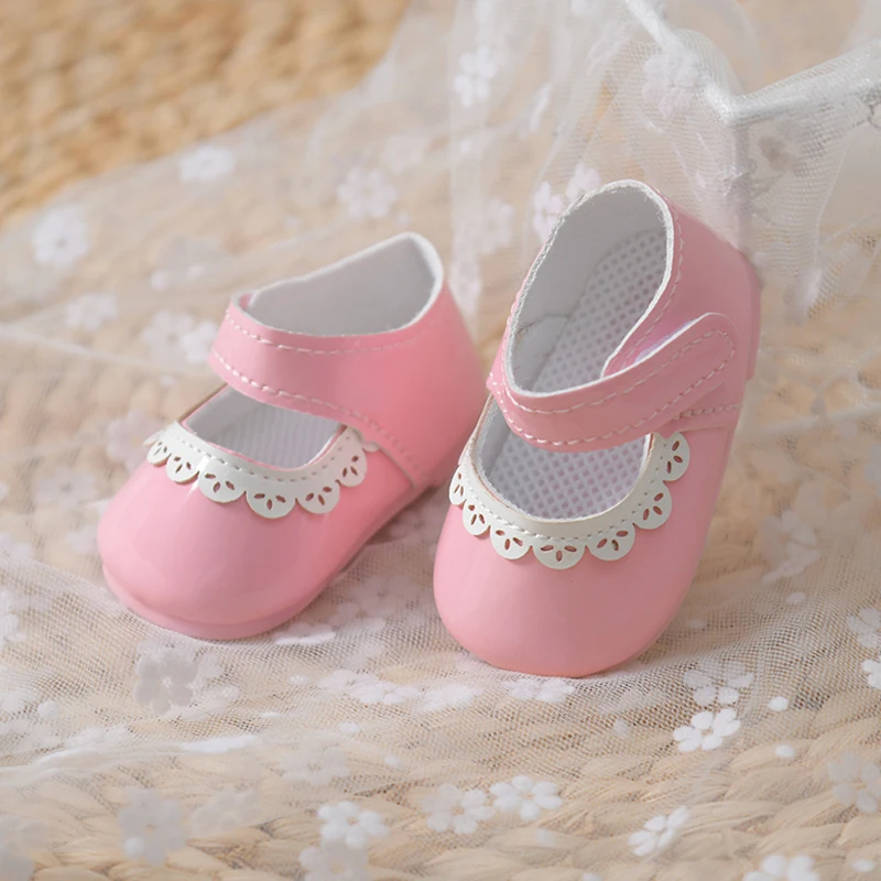 รองเท้าตุ๊กตาสำหรับตุ๊กตาเด็กแรกเกิดขนาด7.5-8ซม. ใหม่55ซม. ของเล่นตุ๊กตาเด็ก21นิ้วเครื่องประดับตุ๊กตาหนัง PU น่ารักรองเท้าแต่งตัวของเล่นเด็กผู้หญิง