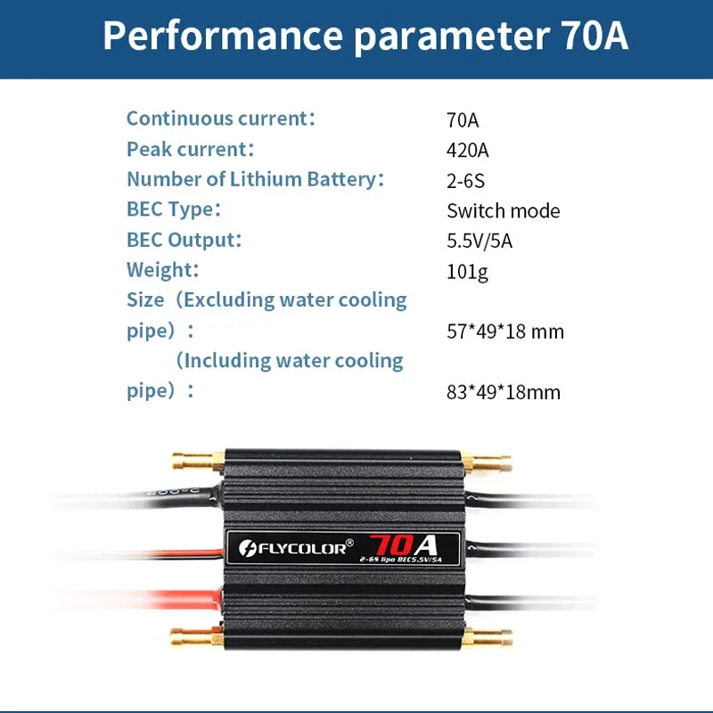 Original Flycolor 50A 70A 90A 120A 150A Brushless ESC Speed Controller Progaming การ์ด 2-6S Lipo BEC 5.5 V/5A สําหรับ RC เรือ