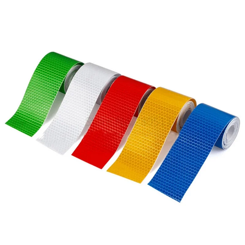 5 ซม.* 100 ซม.เทปสะท้อนแสงคําเตือนความปลอดภัยสติกเกอร์ตกแต่งรถสะท้อนแสงเทปป้องกันแถบฟิล์ม Auto รถจักรยานยนต์สติกเกอร์