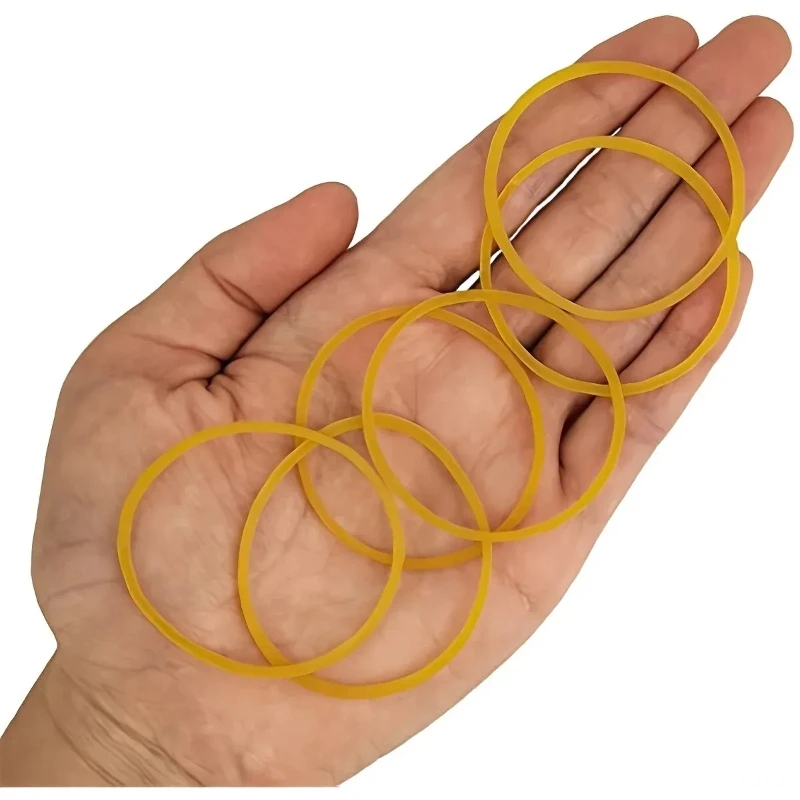 200/600 pezzi giallo forte anello di gomma elastica regolabile, forniture per ufficio per studenti, cancelleria, elastico, fascia per mucca