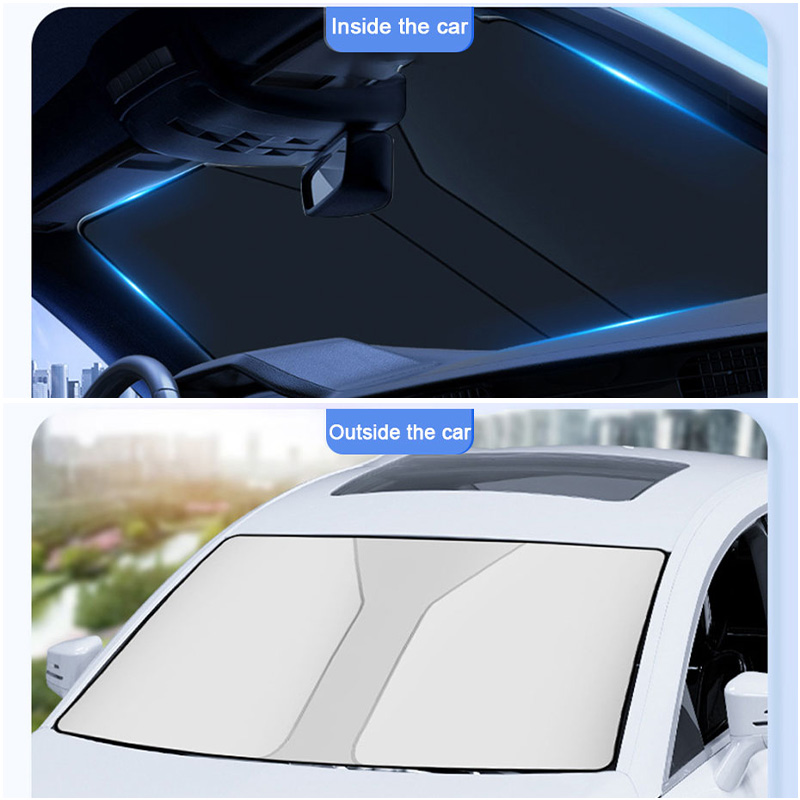 SEAMETAL Auto-Front-Sonnenschutz, faltbarer Windschutzscheiben-Sonnenschutz, universell passend für Auto, LKW, SUV